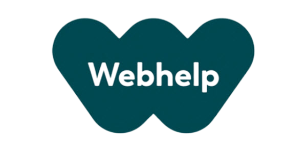 Webhelp logo, a multinational business process outsourcing and consultancy firm headquartered in Paris, featuring a modern and dynamic design.