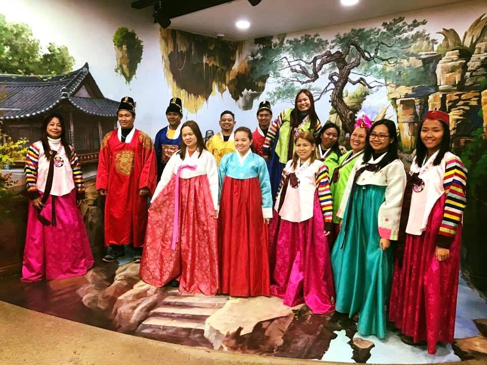Elcad Team trying on traditional Korean costumes
