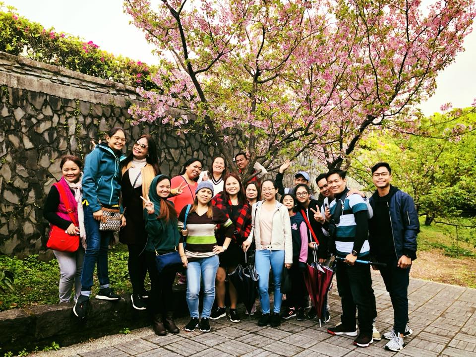 Group photo at Yangmingshan Park on Taiwan incentive tour