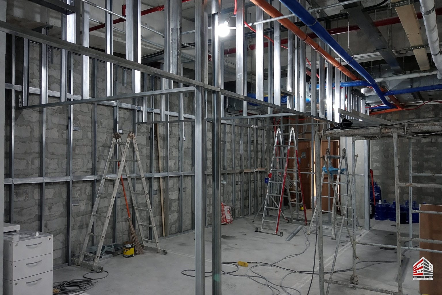 Workspace under construction by Elcad Construction
